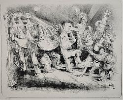 C.O. Müller : Fasenickl / Kreidelithographie / 1967