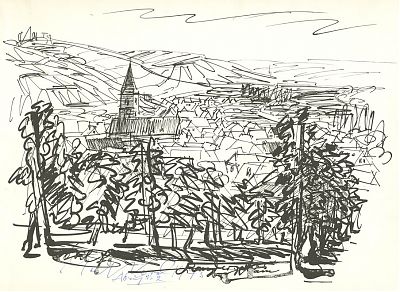 Josef Versl (1901-1993) : Randersacker (Lithographie)